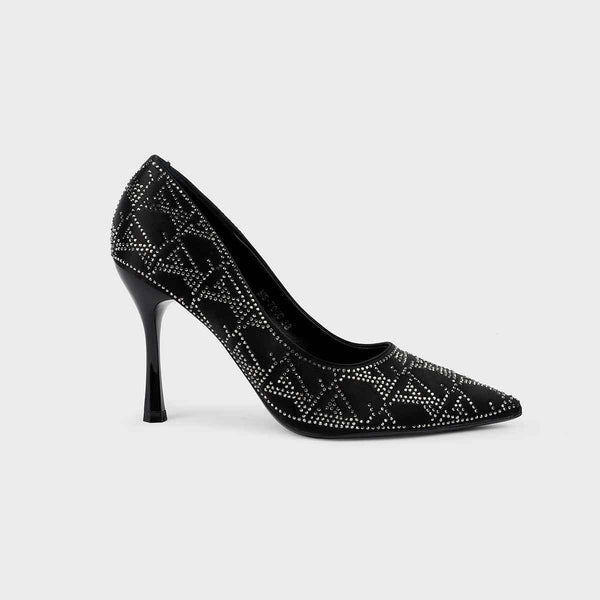 Black Fancy Court Shoes L00870049
